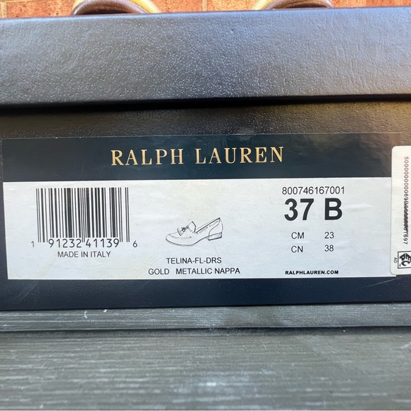 Ralph Lauren Collection Purple Label Telina Gold Metallic Loafers EU 37B US 7 - Picture 14 of 15